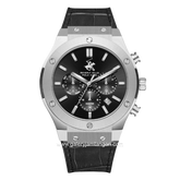 BEVERLY HILLS POLO CLUB BP3690X.366 Black Silver Silicone Leather Strap